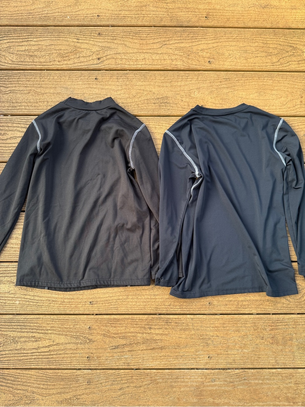 Long Sleeve Athletic Tops - Black